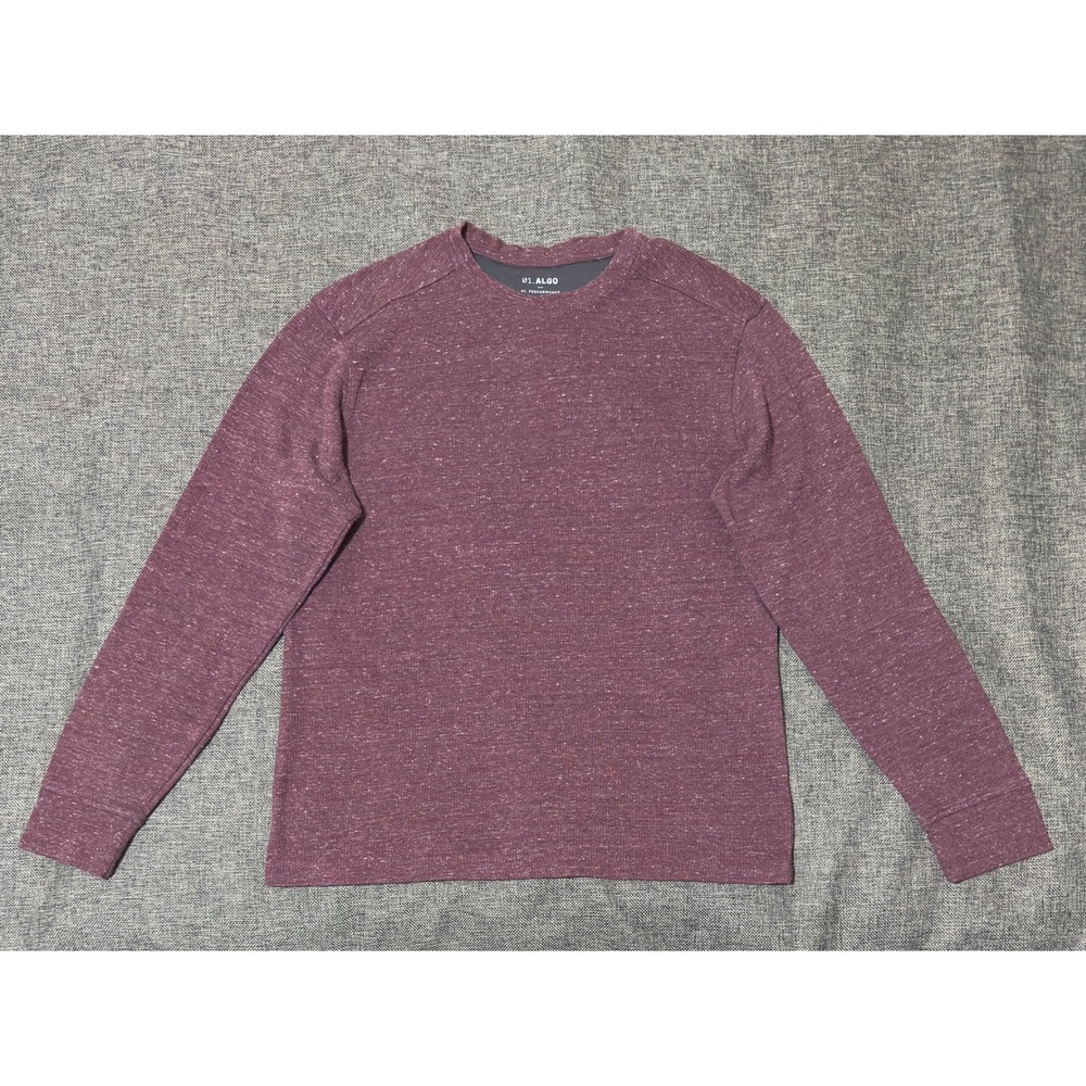 01.ALGO Mens XL Long Sleeve Performance Shirt Maroon Space Dye
